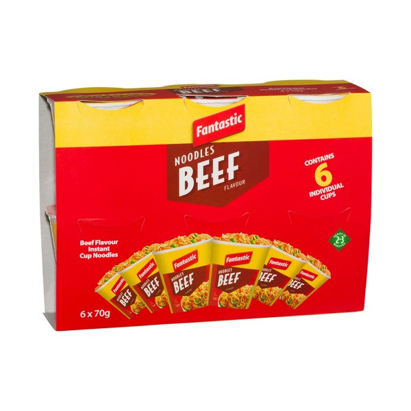 Fantastic Noodles Cups Beef | 6 pack