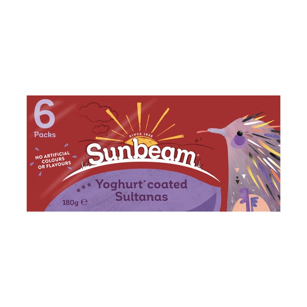 Sunbeam Yoghurt Coated Sultanas 6x30g | 6 pack