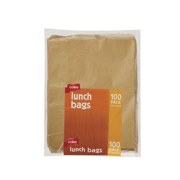 Coles Brown Paper Lunch Bags | 100 pack