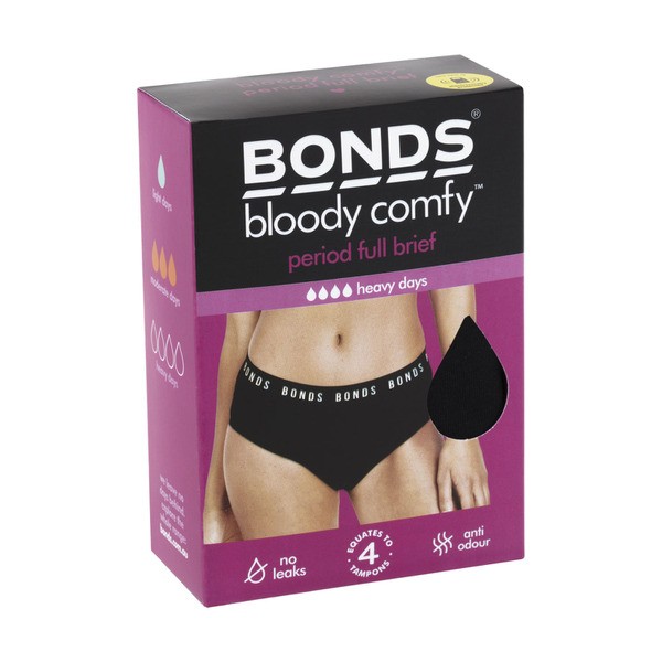 Bonds Bloody Comfy Period Full Brief Heavy Size 14 | 1 pack