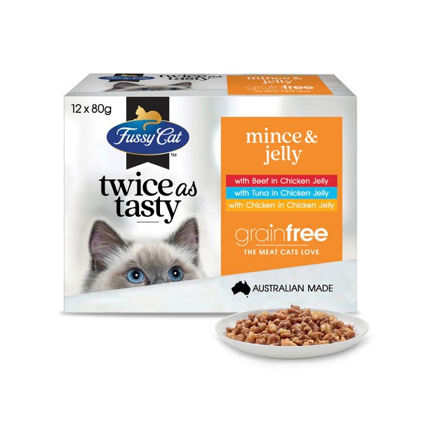 Fussy Cat Cat Food Pouch Mince & Jelly 12x80g | 12 pack