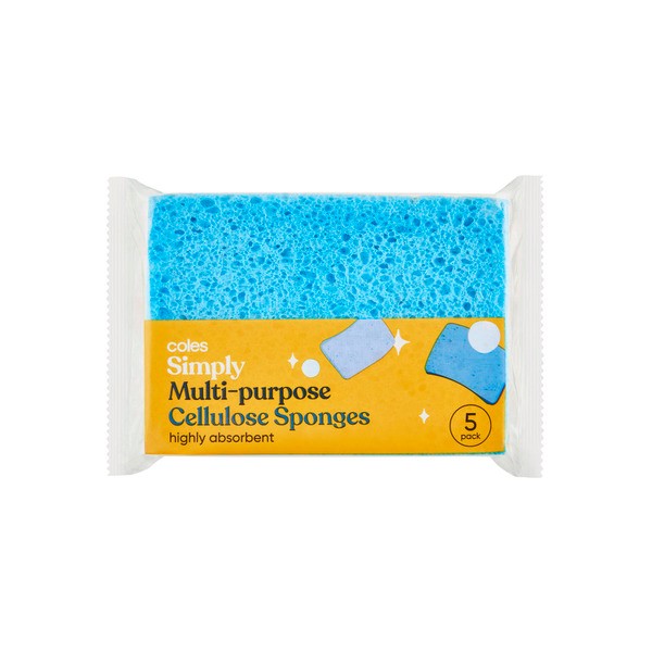 Coles Simply Multi Purpose Cellulose Sponges | 5 pack