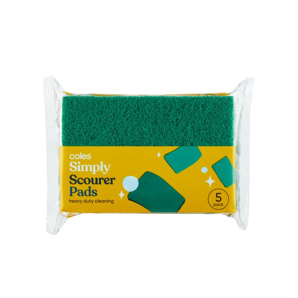 Coles Simply Nylon Scourers Pads | 5 pack