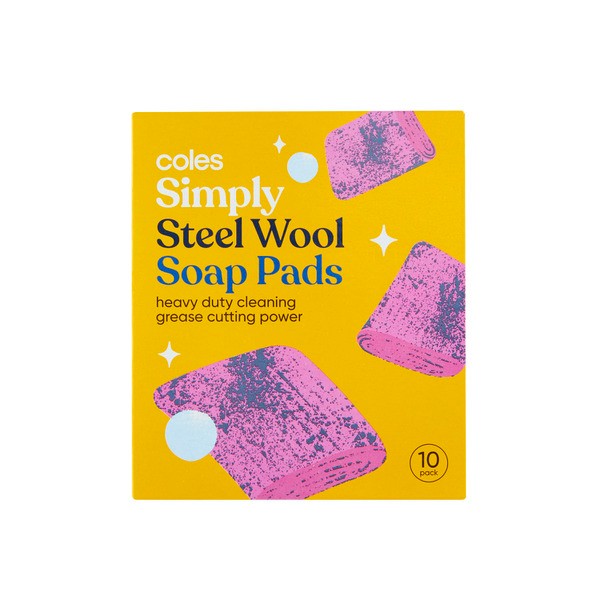 Coles Simply Steel Wool Soap Pads | 10 pack