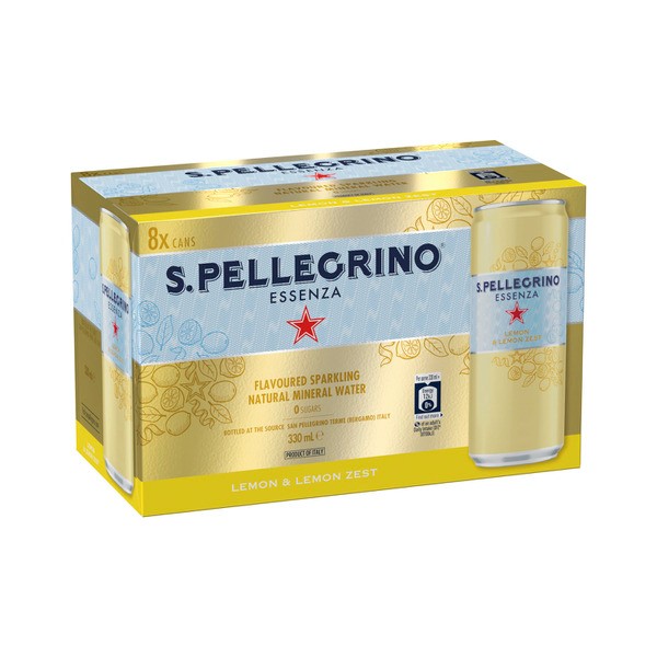 Sanpellegrino Essenza Sparkling Water Lemon 8x330mL | 8 pack