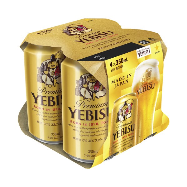 Yebisu Premium Can 350mL | 4 Pack
