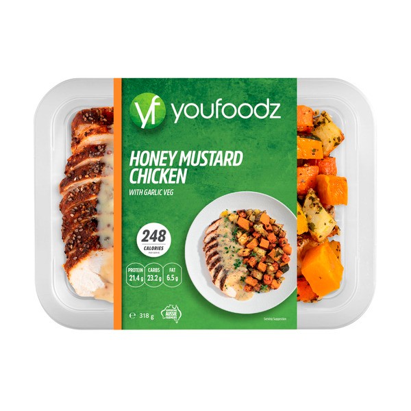 Youfoodz Honey Mustard Chicken With Garlic Veg | 318g