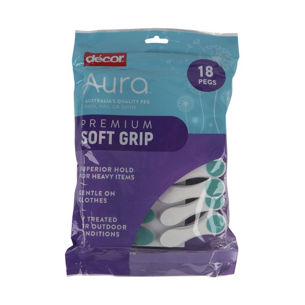 Aura Premium Soft Grip Peg | 18 pack