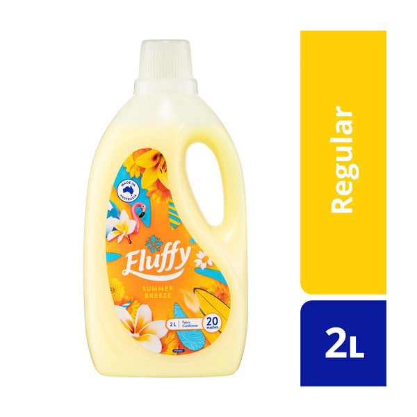 Fluffy Regular Liquid Fabric Softener Conditioner Summer Breeze | 2L