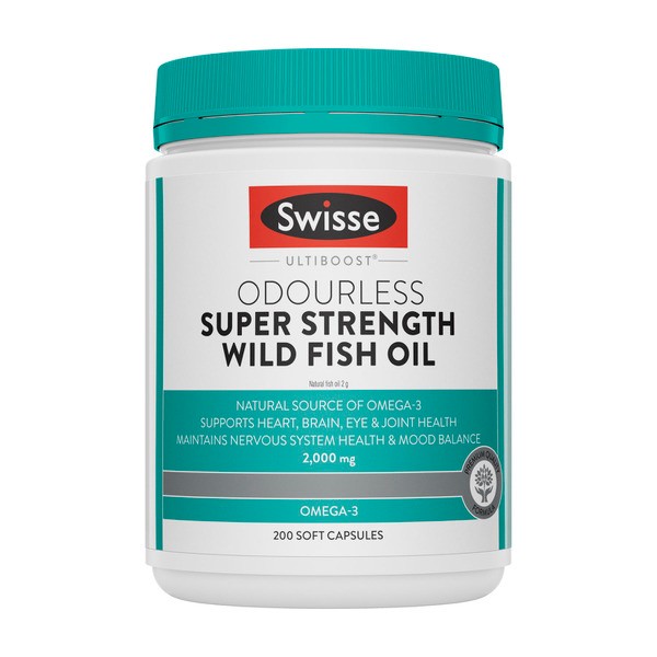 Swisse Ultiboost Odourless Super Strength Fish Oil | 200 pack