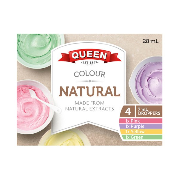 Queen All Natural Food Colours Rainbow 4 Pack | 28 mL