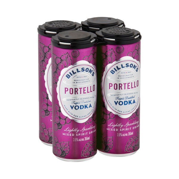 Billson's Portello Vodka Mixed Drink 355mL | 4 Pack