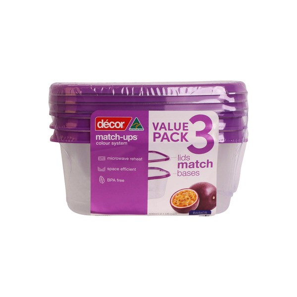 Decor Match Ups Containers 500mL | 3 pack
