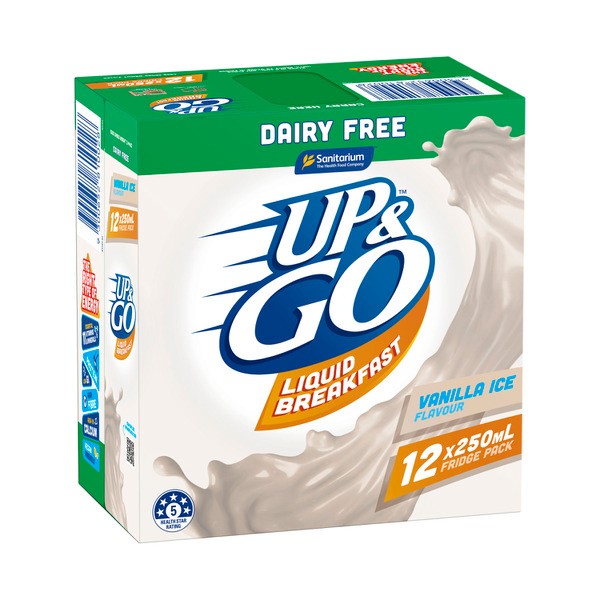 Sanitarium Up&Go Liquid Breakfast Fridge Pack Dairy Free Vanilla 12X250mL | 3L