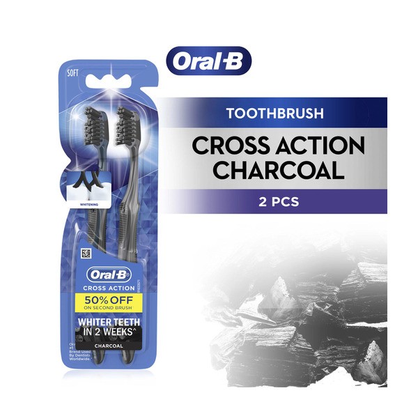 Oral B Cross Action Charcoal Toothbrush | 2 pack