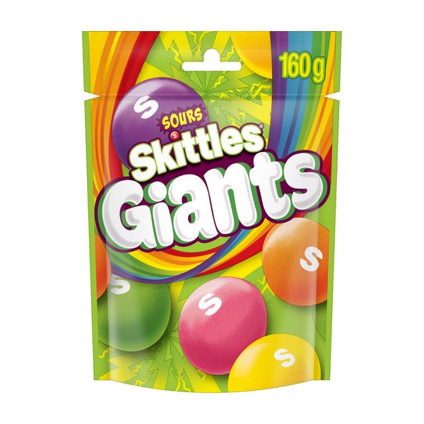 Skittles Giants Sours Lollies Party Share Bag | 160g