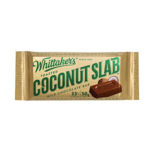 Whittaker's Toasted Coconut Slab Milk Chocolate Bar | 50g