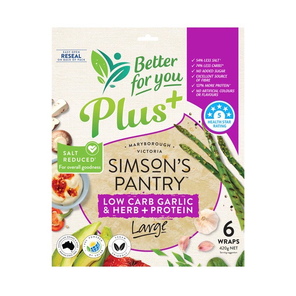 Simson's Pantry Low Carb Garlic & Herb + Protein | 420g