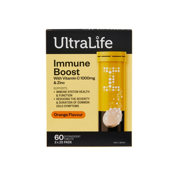 Ultra Life Effervescent Immune Orange Tablets | 60 pack