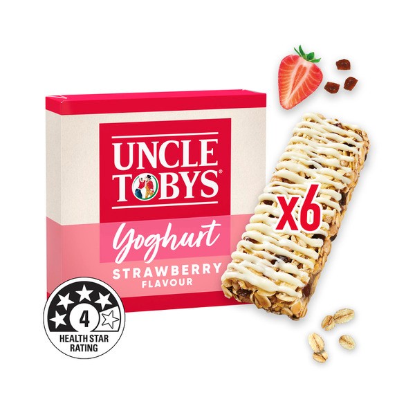 Uncle Tobys Yoghurt Muesli Bars Strawberry 6 Pack | 185g