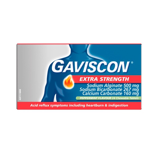 Gaviscon Extra Strength 500Mg Peppermint Tablets | 24 pack