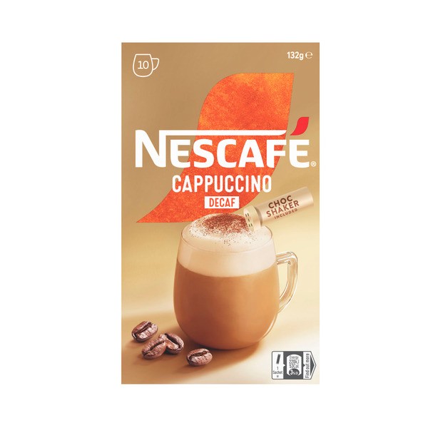 Nescafe Decaf Cappuccino Coffee Sachets | 10 pack