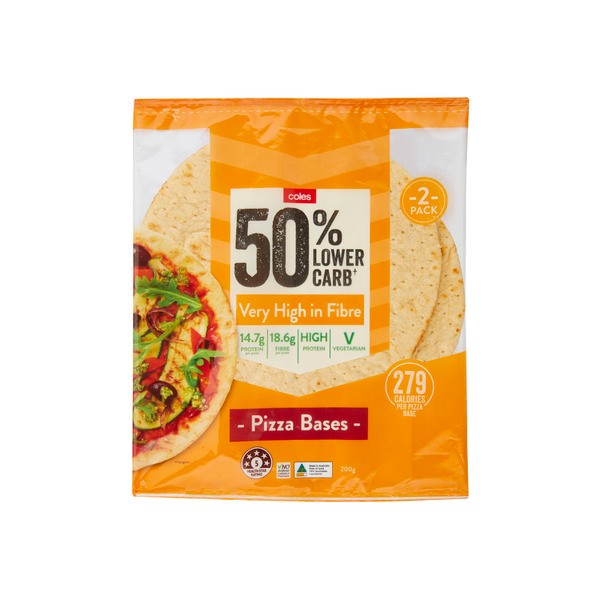 Coles Low Carb High Protein Pizza Base 2 pack | 200g