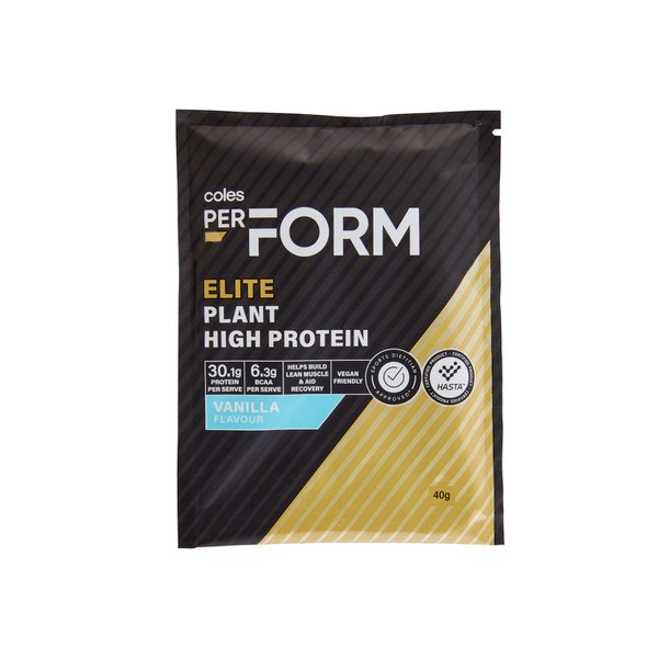 Coles Perform Elite Plant High Protein Powder Vanilla | 40g