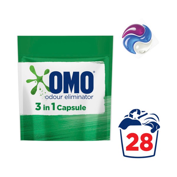 OMO Odour Eliminator 3 in 1 Laundry Capsules 28 Washes | 28 pack