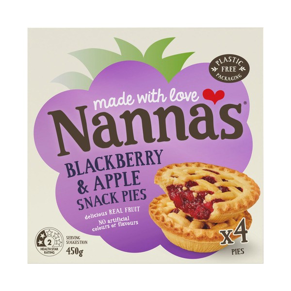 Nanna's Frozen Blackberry & Apple Pies 4 pack | 450g