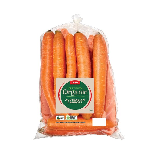 Coles Organic Carrots Prepacked | 1kg