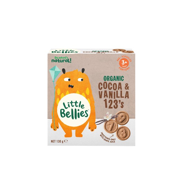 Little Bellies Organic Cocoa & Vanilla 123's Biscuits | 130g
