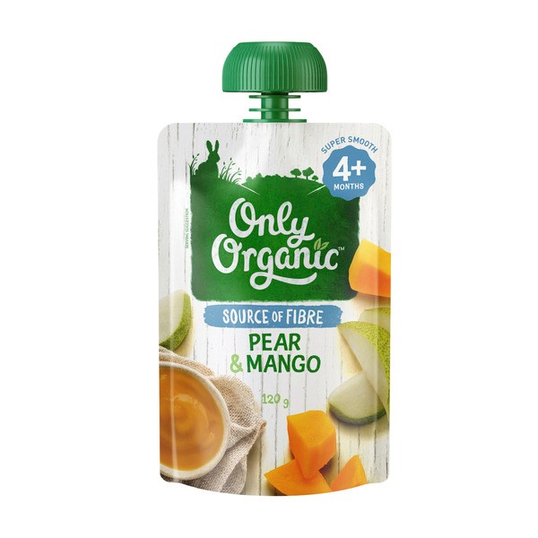Only Organic Pear & Mango Baby Food Pouch 4+ Months | 120g