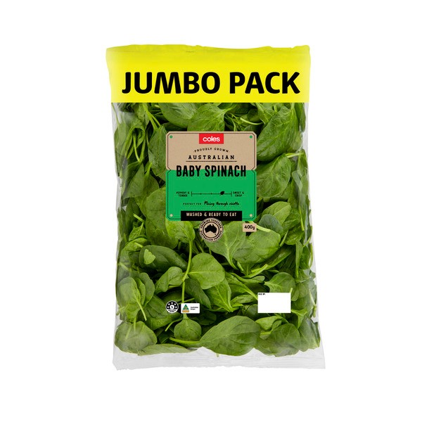 Coles Jumbo Value Pack Baby Spinach | 400g
