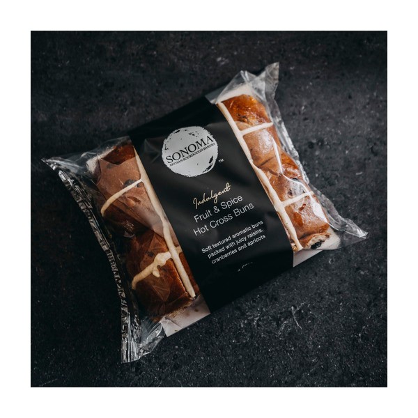 Sonoma Baking Indulgent Fruit And Spice Hot Cross Buns 4 pack | 1 each