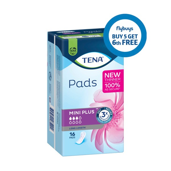 Tena Pads Mini Plus Length Incontinence Pad | 16 pack