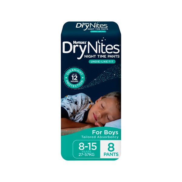 DryNites Night Time Pants for Boys 8-15 Years (27-57kg) | 8 pack