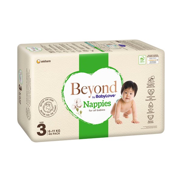 Beyond By Babylove Nappies Size 3 (6-11Kg) | 46 pack