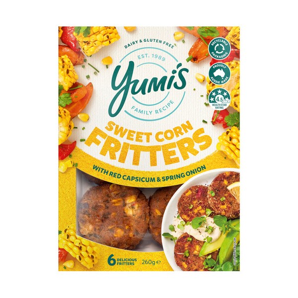 Yumi's Sweet Corn Fritters 6 Pack | 260g