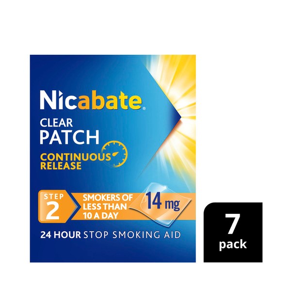 Nicabate clear Patch Quit Smoking Step 2 14 mg | 7 pack
