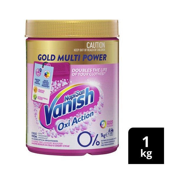 Vanish Napisan Oxi Action Gold Multi-Powder 0% Laundry Booster Powder | 1kg