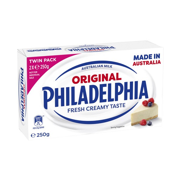Philadelphia Dairy Cream Cheese Original Block 2 Pack | 500g