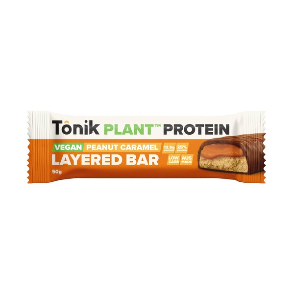 Tonik Plant Protein Vegan Peanut Caramel Layered Bar | 50g