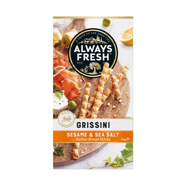 Always Fresh Grissini Breadsticks Sesame & Sea Salt | 125g