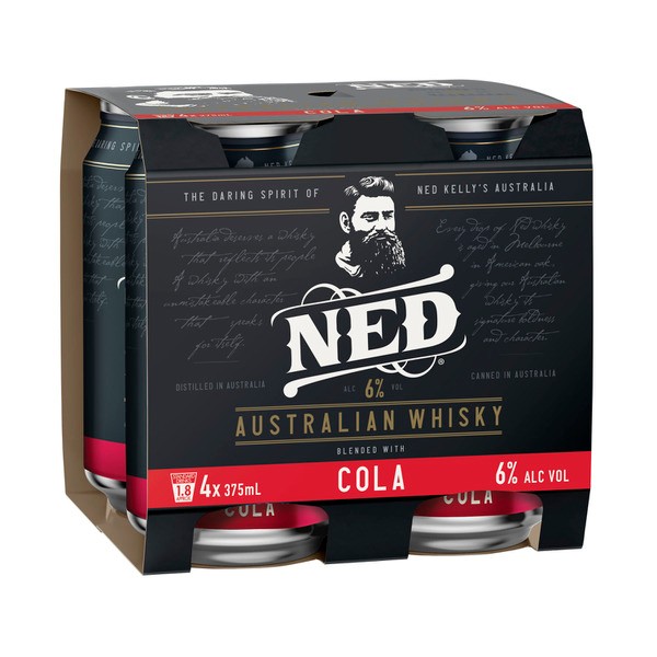 Ned Australian Whisky & Cola Can 375mL | 4 Pack