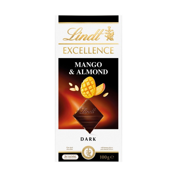 Lindt Excellence Mango & Almond Chocolate Block | 100g