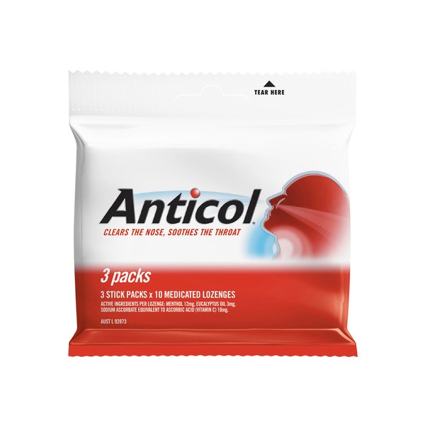 Anticol Medicated Throat Lozenges 3X10 Multipack  | 3 pack