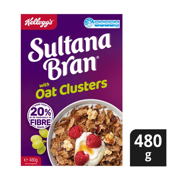Kellogg's Sultana Bran With Oat Clusters Breakfast Cereal | 480g