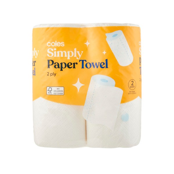 Coles 2 Ply Paper Towels | 2 pack