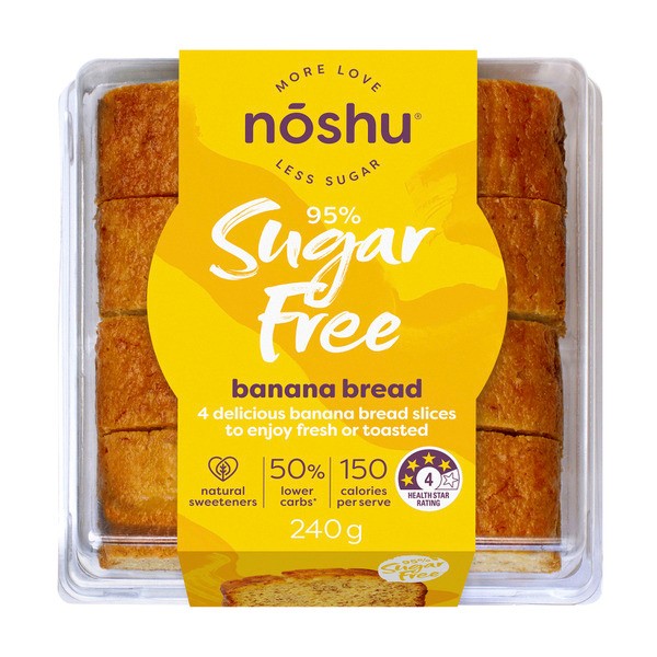 Noshu 95% Sugar Free Banana Bread Slices | 240g